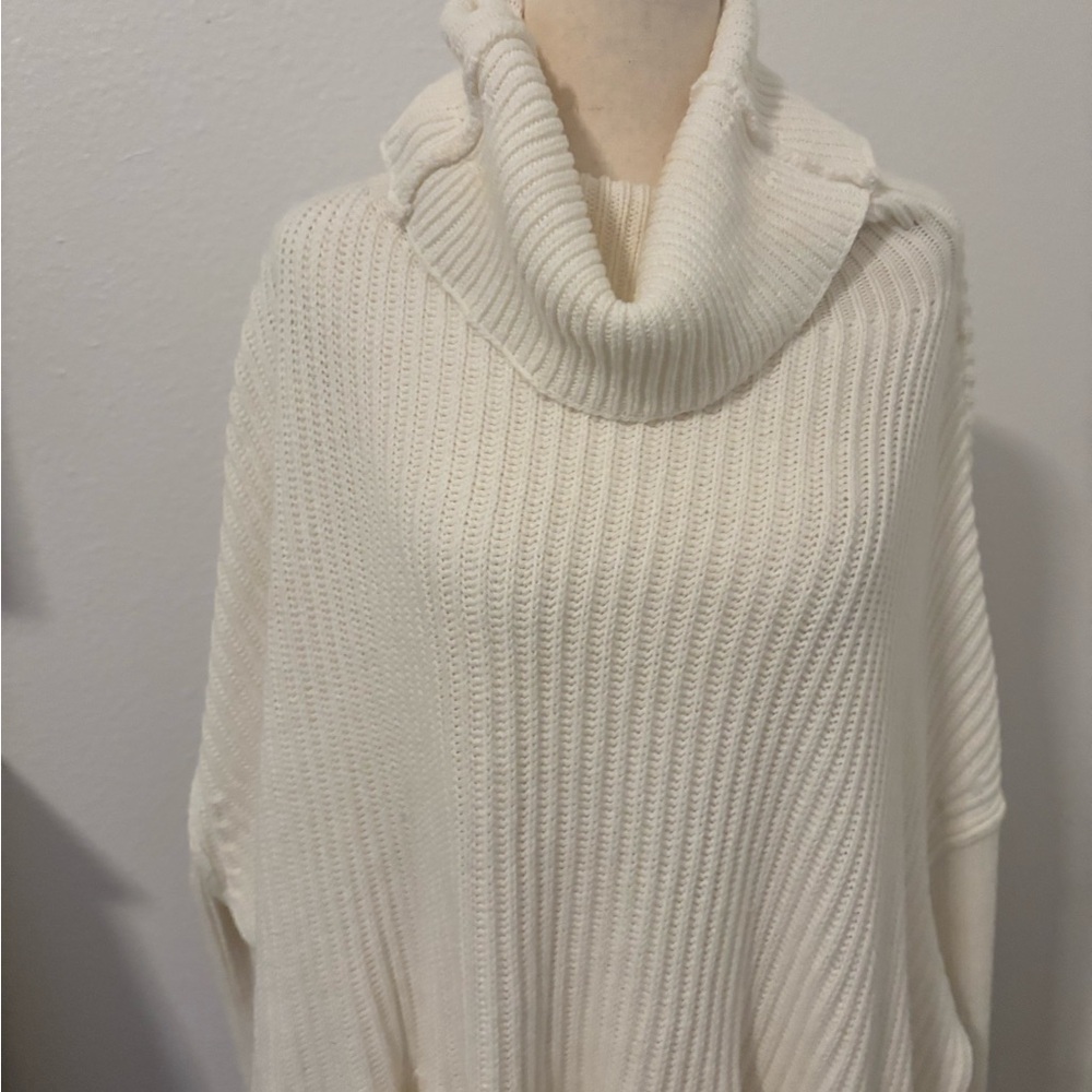 Free People Eclectic Cozy Sweater Beautiful Ruffled Bottom Roomy Fit Final Sale - Picture 3 of 10
